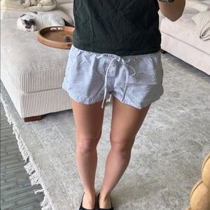 Brandy Melville Light Blue Striped elastic waist Shorts